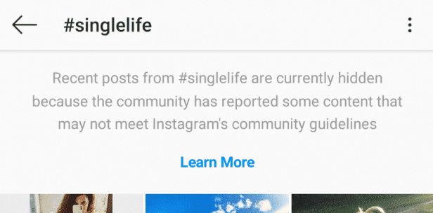 Banned Instagram hashtags