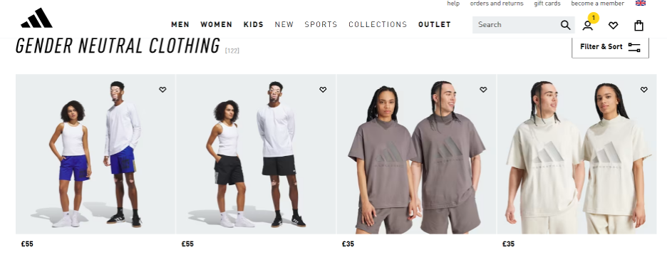 Adidas gender-neutral clothing