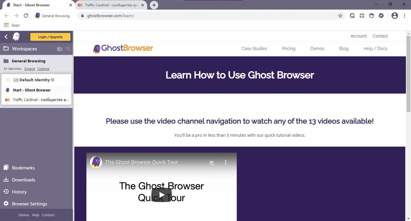 Ghost Browser Interface