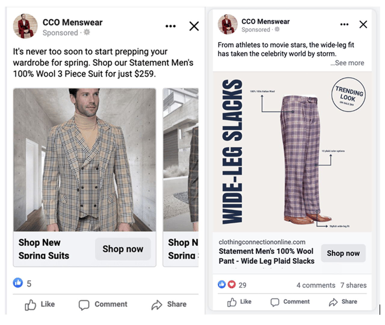 CCO Menswear ads
