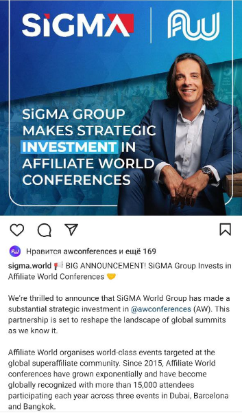 Joint post by Affiliate World and SiGMA