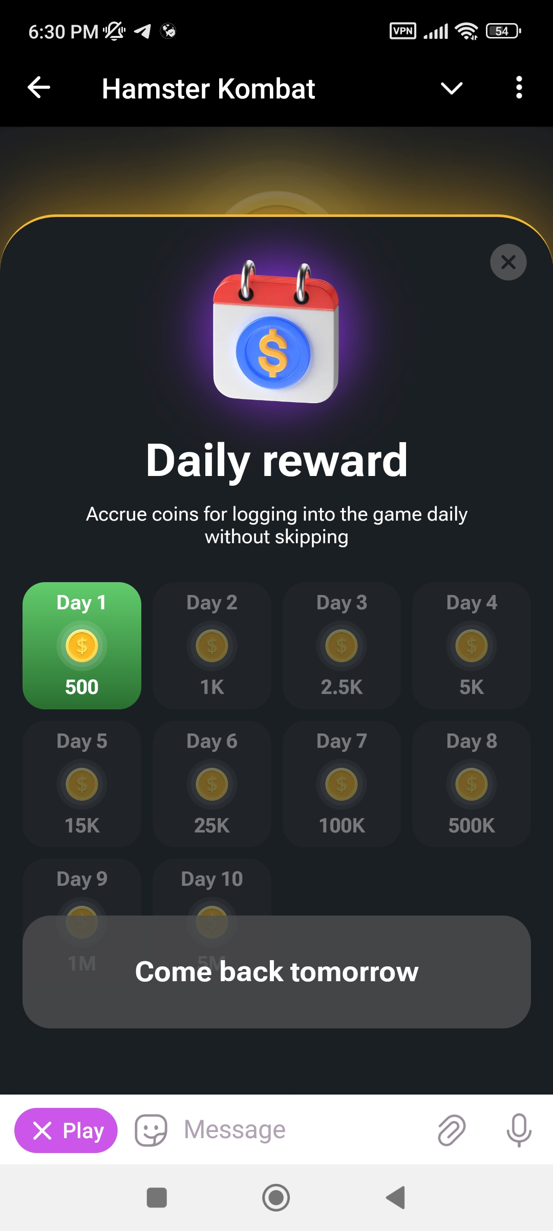 Don’t forget to claim your daily reward 