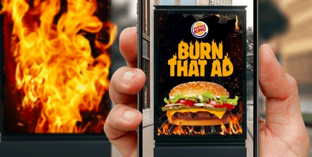 “Burn that Ad” AR advertisement by Burger King