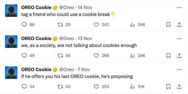 Funny tweets by Oreo Cookie