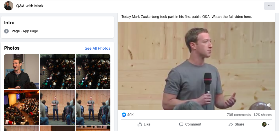 Mark Zuckerberg’s announcement of the event