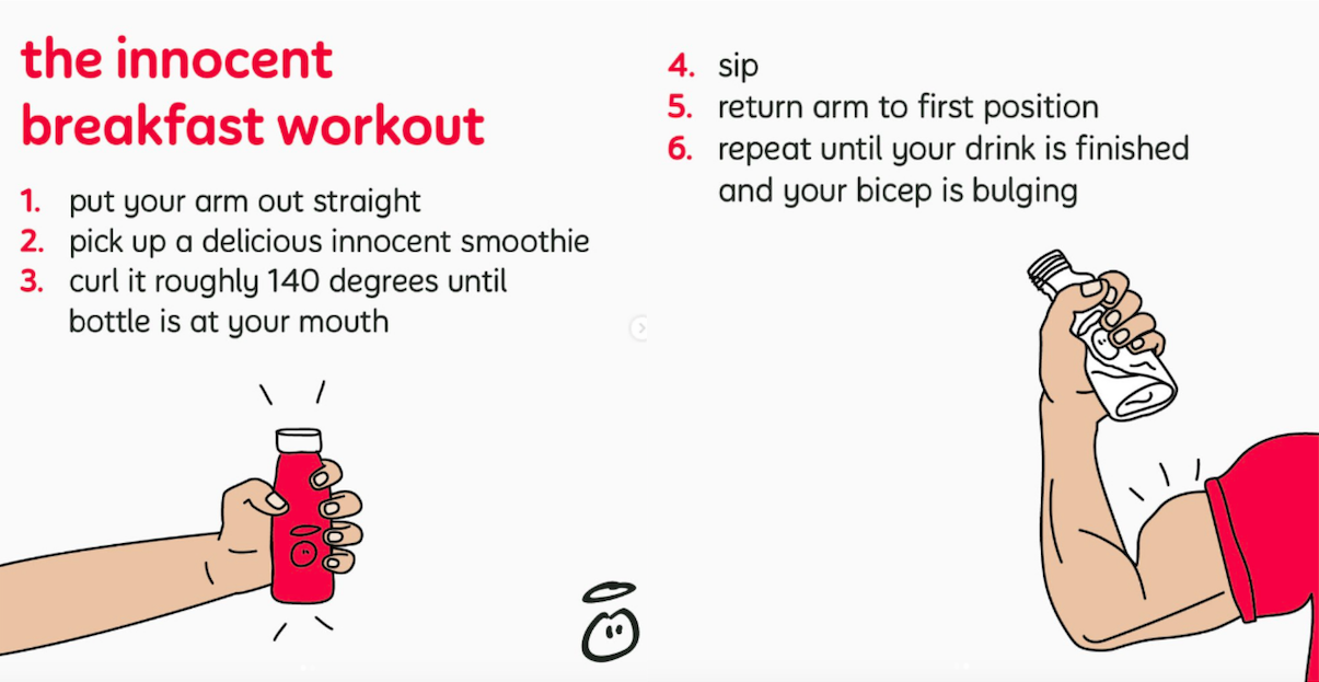 Recommendation / joke posts from smoothie brand Innocent