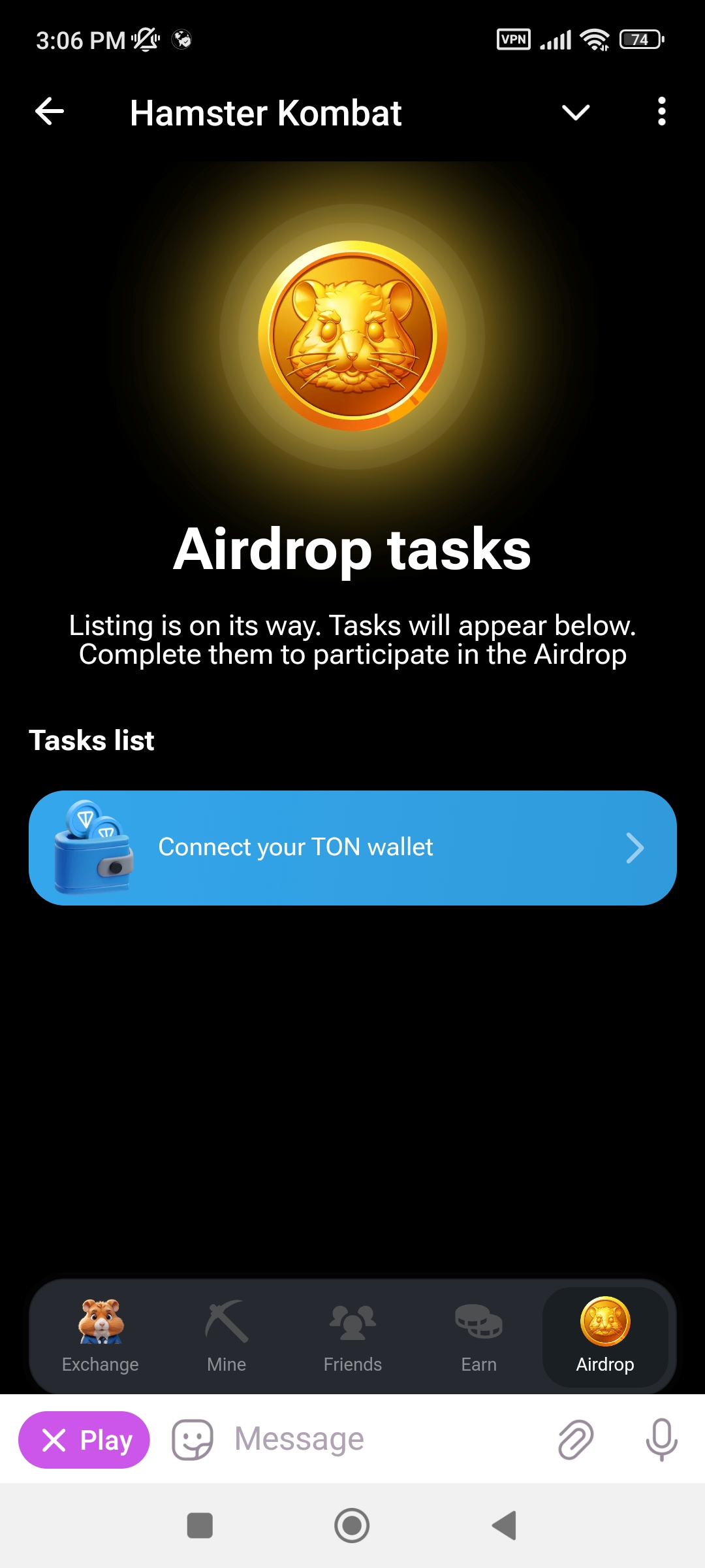 The Airdrop section